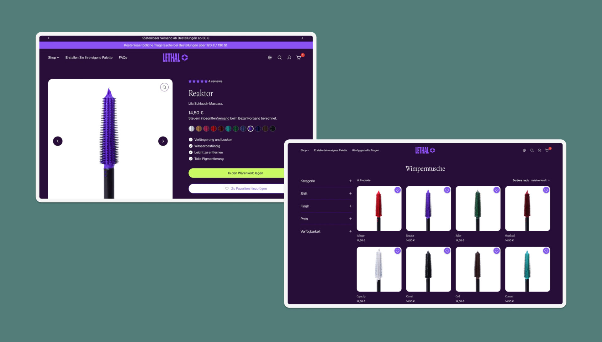 Lethal cosmetics Shopify Produkt Detail